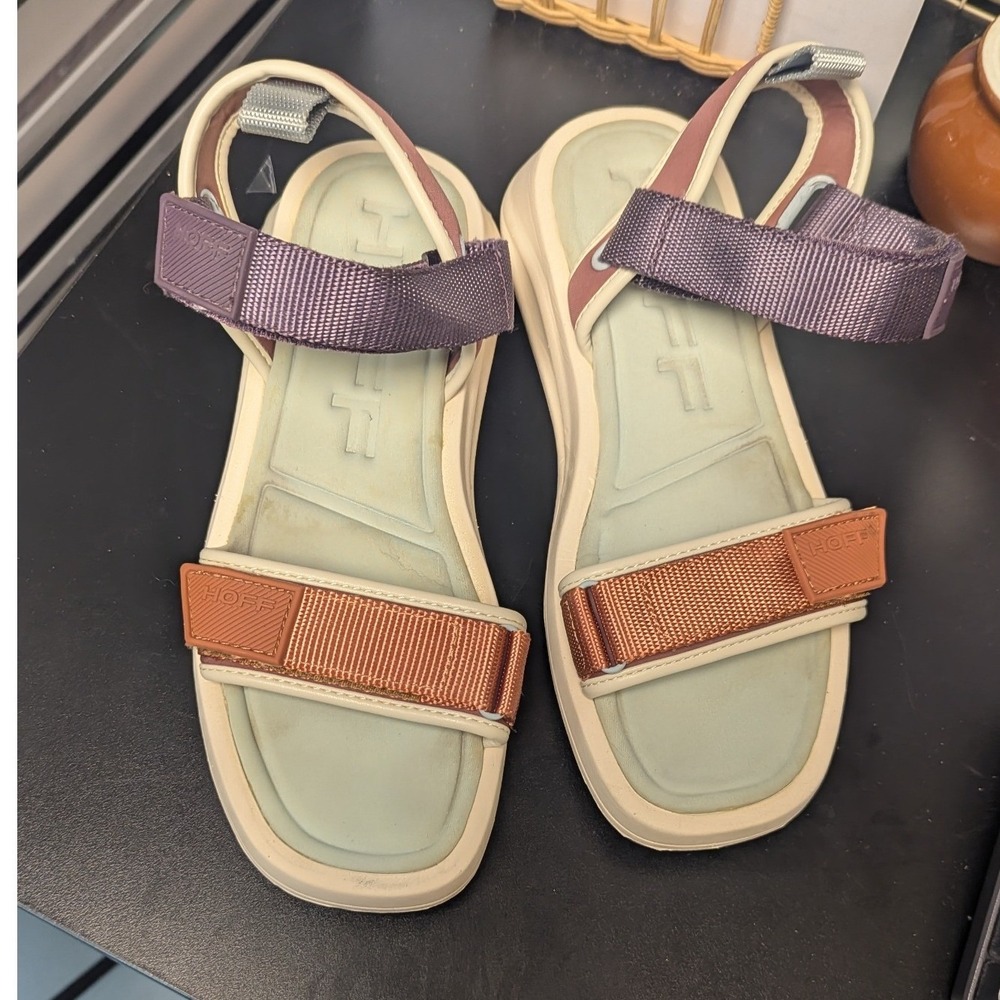 HOFF Sport Sandals Multi-Color Strappy Hook and Loop Size 8.5